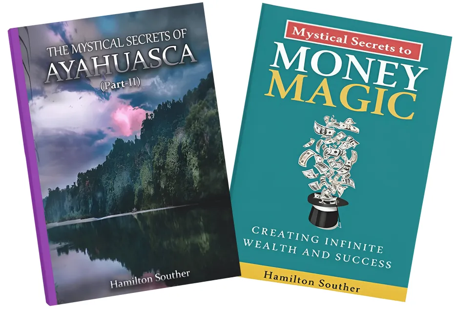 The Mystical Secrets of Ayahuasca and Money Magic Books in combination